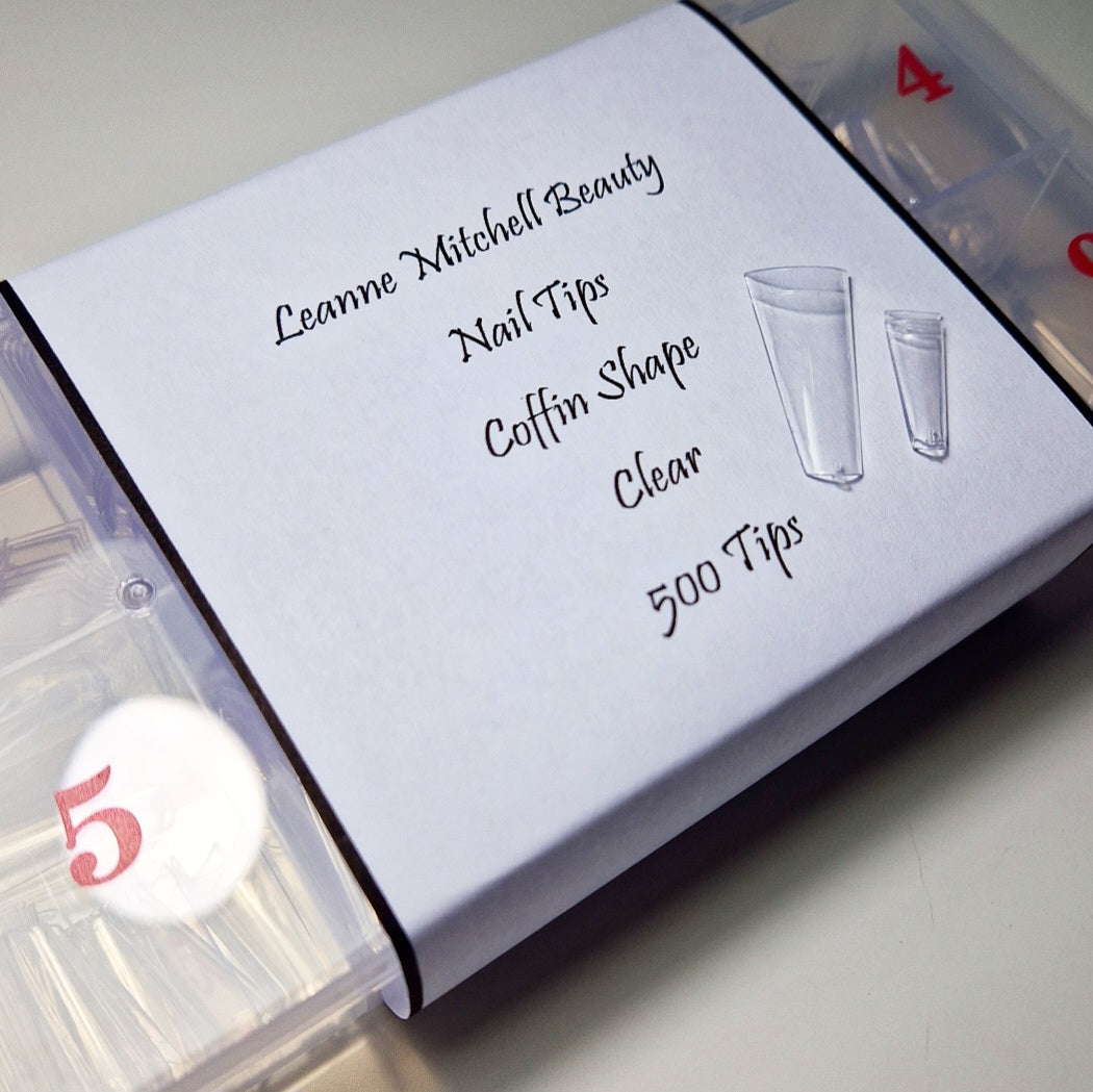 Nail tips | Coffin shape | Clear