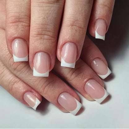 French manicure, reusable gel nails