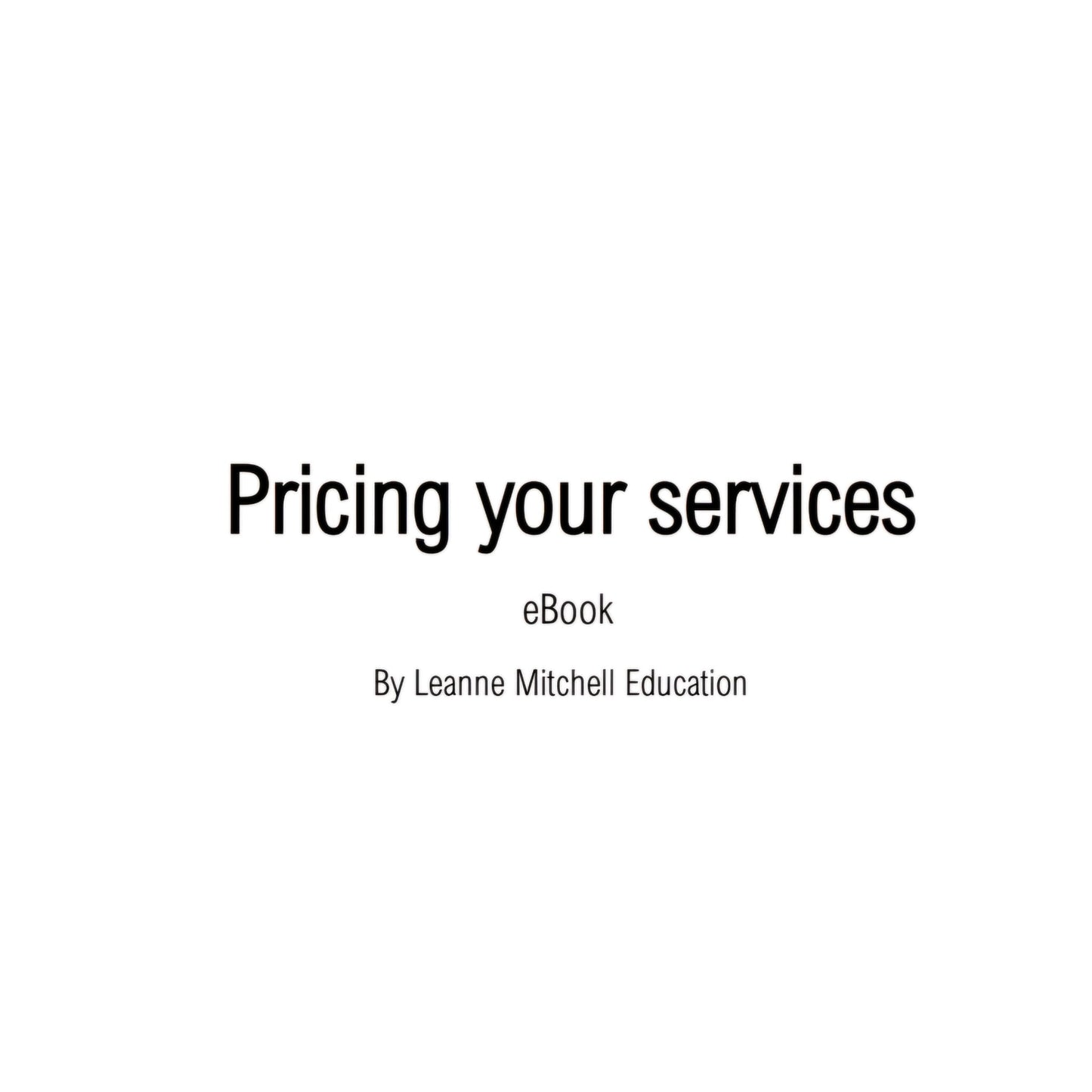 Pricing your services eBook